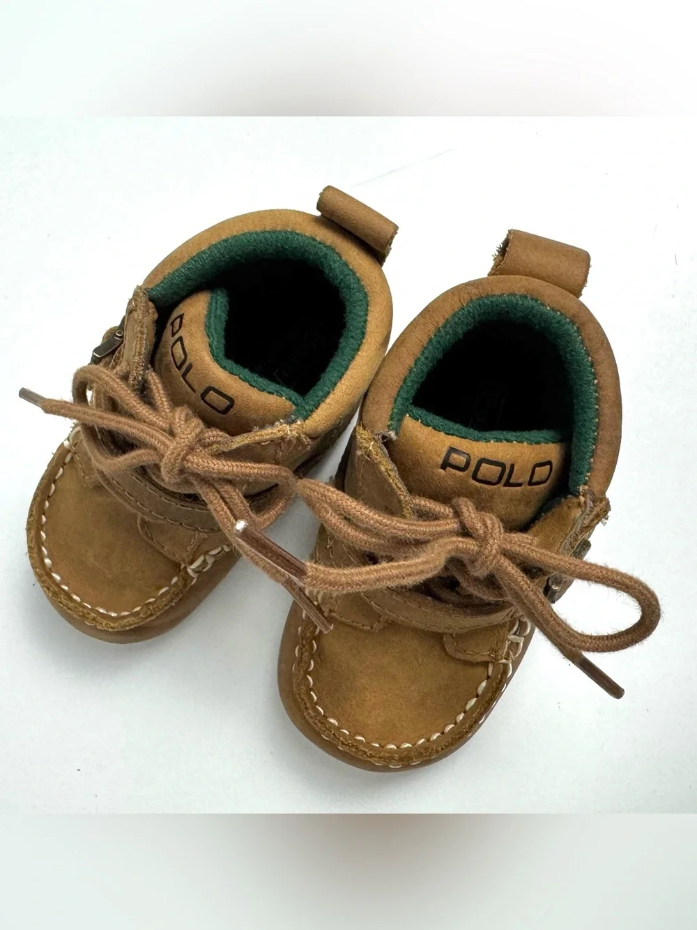 Polo Ralph Lauren Ranger Hi baby boots Crib Shoes brown cashew nubuck leather 3